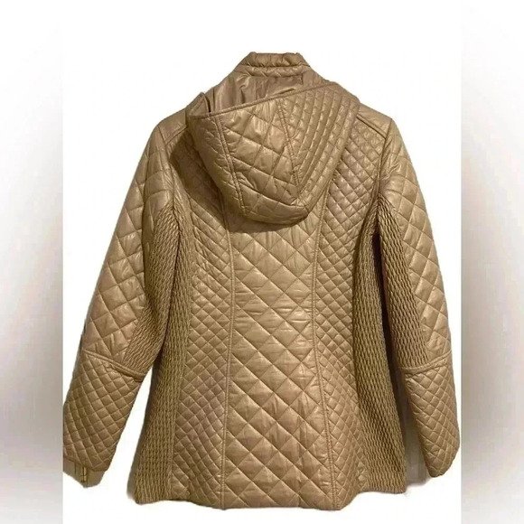 Via Spiga Women’s Puffer Coat w/ Detachable Hood Gold Sz. S - Picture 3 of 13